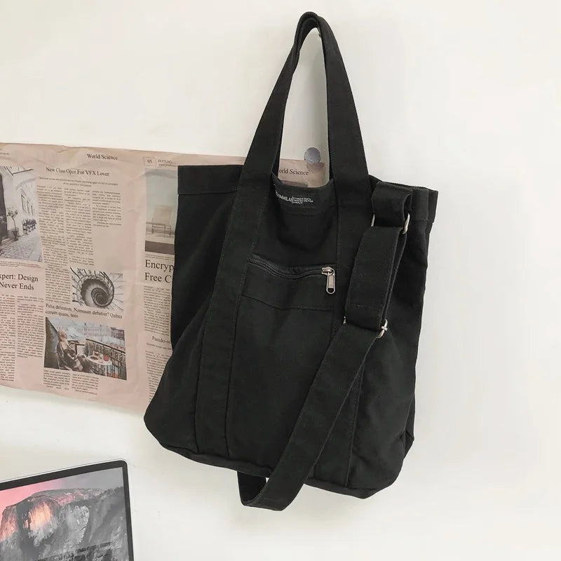 Retro Canvas Bag Student Class Bag Casual Shoulder Crossbody Handbag