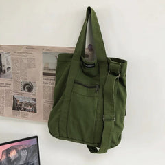 Retro Canvas Bag Student Class Bag Casual Shoulder Crossbody Handbag