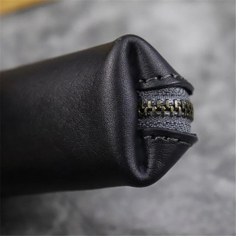 Leather Zipper Car Key Case Waist Bag