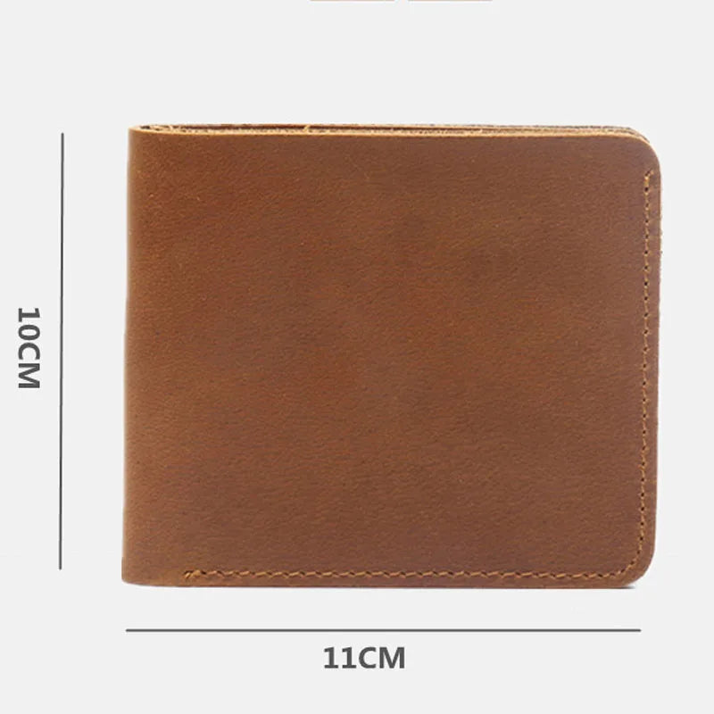 Retro Leather Wallet Crazy Horse Cowhide Money Clip
