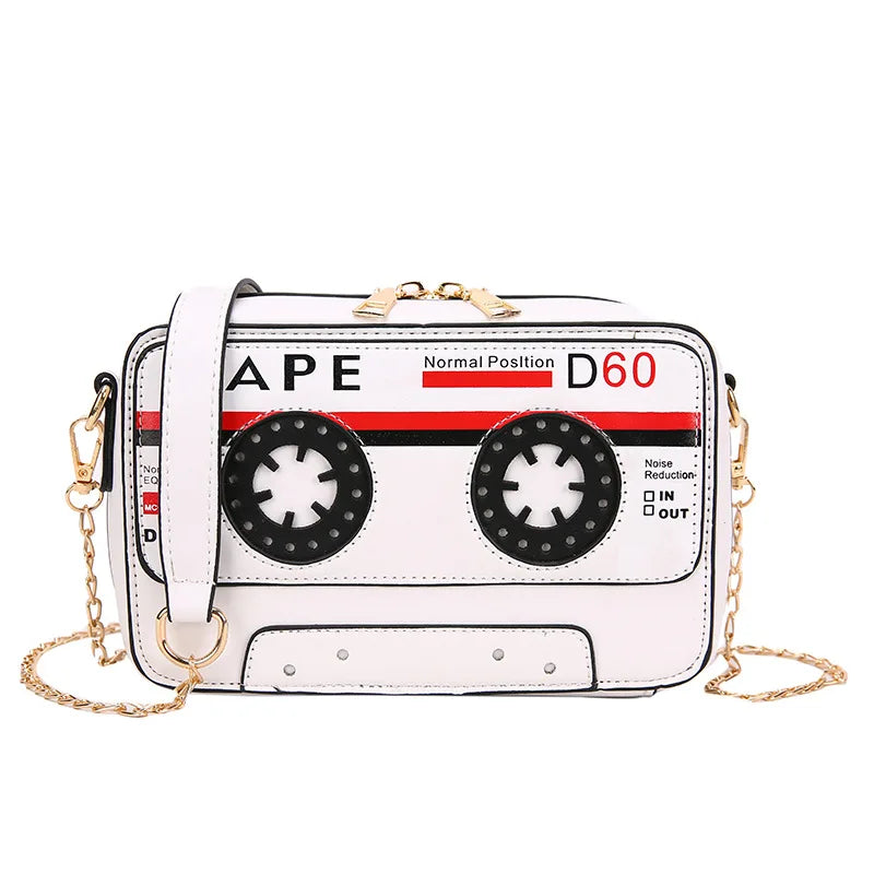 Retro Radio Box PU Leather Ladies Handbag Chain Purse
