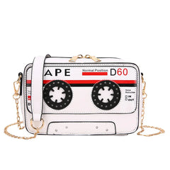 Retro Radio Box PU Leather Ladies Handbag Chain Purse