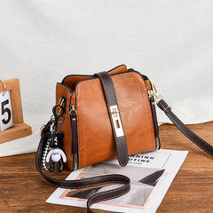 Vintage PU Leather Women's Small Bag Large Capacity Shoulder Messenger Bag
