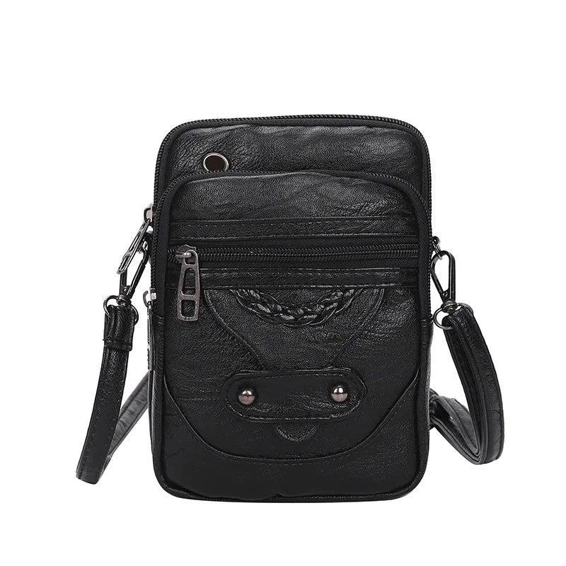 Soft Leather Mini Phone Shoulder Bag Wallet