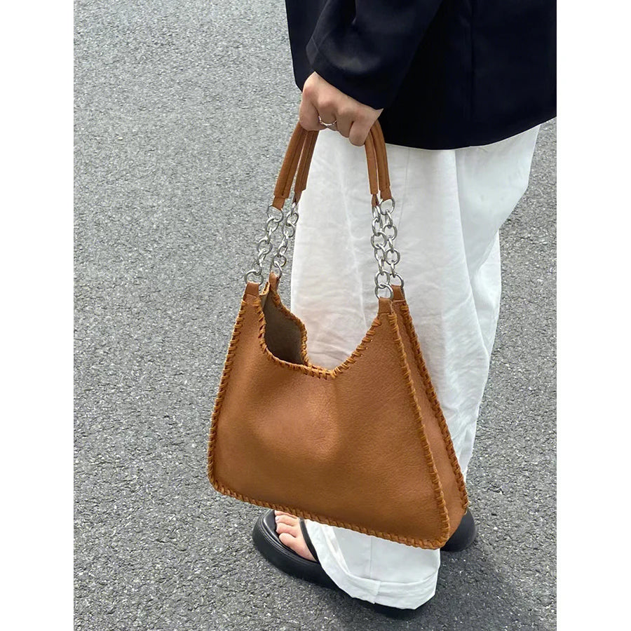 Retro Women's Underarm Bag Chain Shoulder Tote Large Capacity Handbag