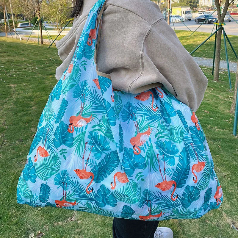 Eco-Friendly Foldable Washable Grocery Tote Bag 50lbs