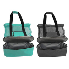 Insulation Beach Lunch Bag with Mesh Zipper Portable Organizer