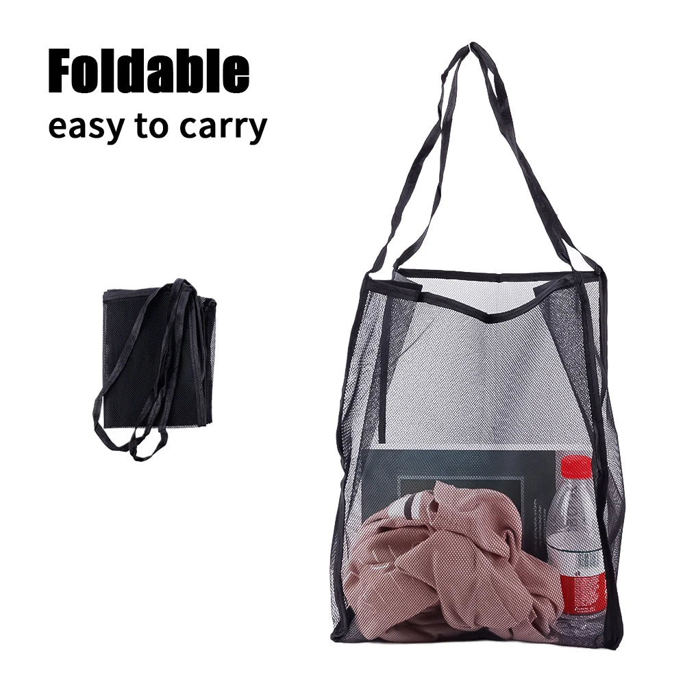 Mesh Beach Toys Bag Foldable Shopping Bags For Grocery Towel