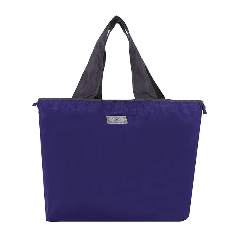 Women's Reusable Grocery Tote Bag Foldable Drawstring Shoulder Bag