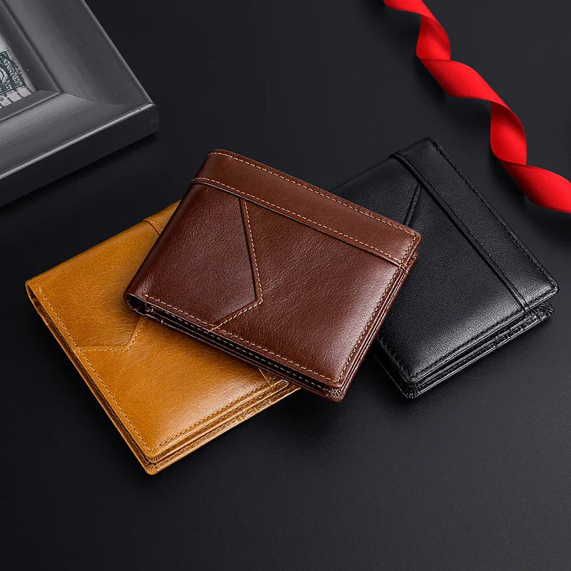 RFID Wallet for Men Bifold Leather Cardholder Vintage Caibu