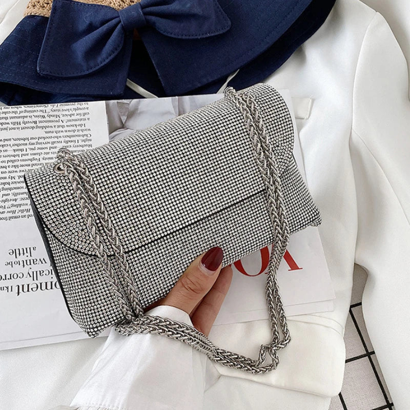 Rhinestone Evening Bag Chain Clutch Shoulder Bags