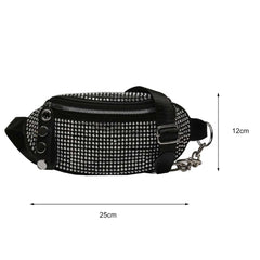Rhinestone Fanny Waist Bag Diamond Chain Shoulder Messenger Bum Belt Phone Purse