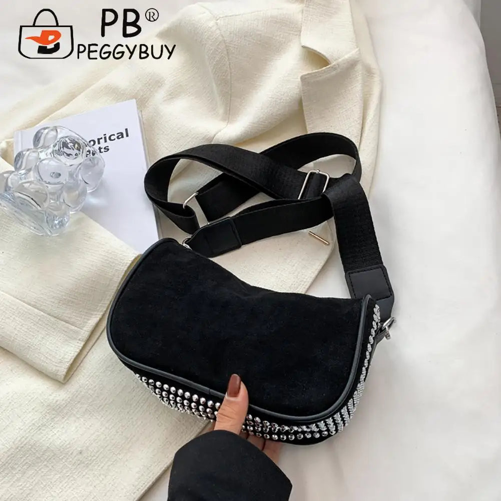 Sparkling Rhinestone Shoulder Bag for Women - Crossbody Purse