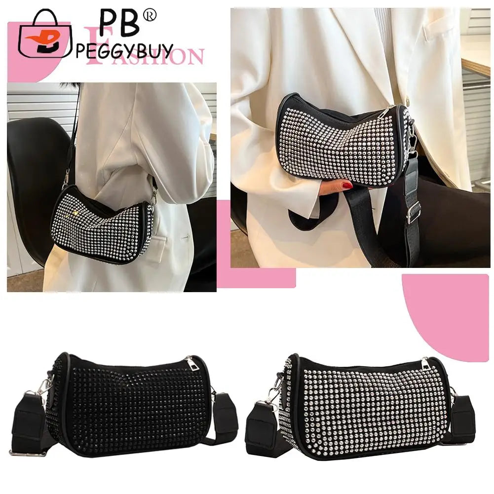 Sparkling Rhinestone Shoulder Bag for Women - Crossbody Purse