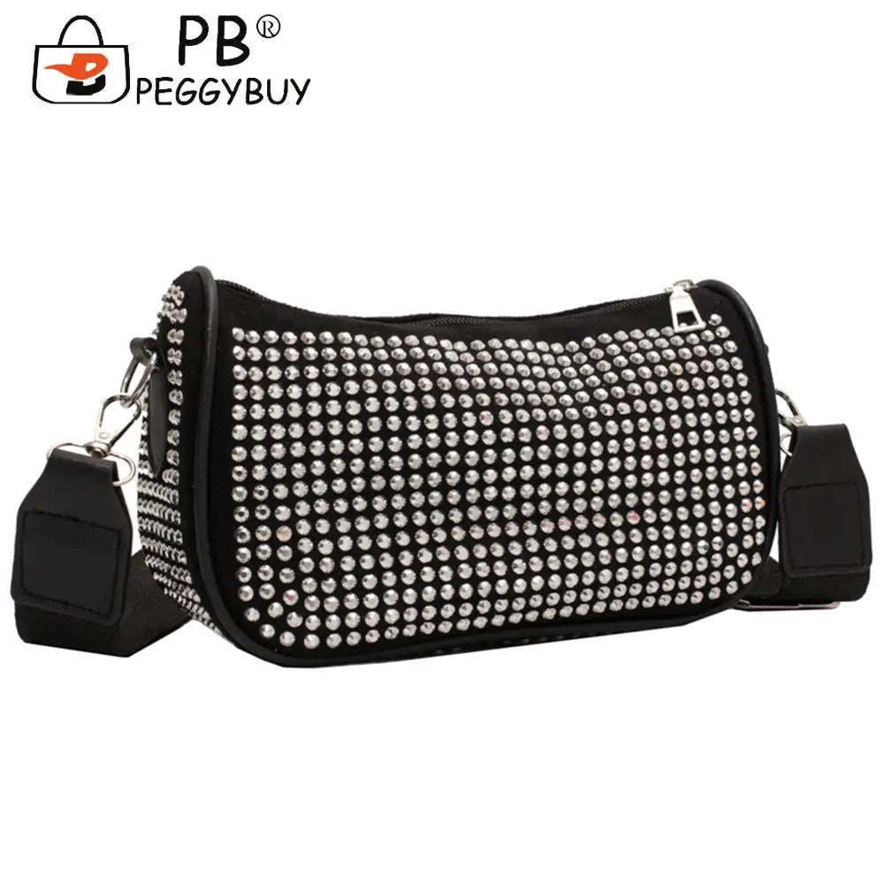 Sparkling Rhinestone Shoulder Bag for Women - Crossbody Purse