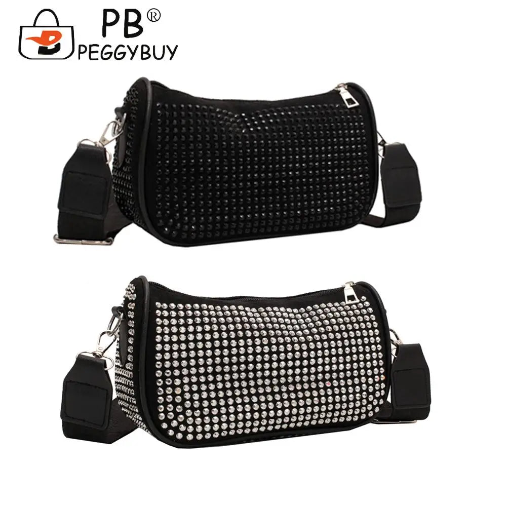 Sparkling Rhinestone Shoulder Bag for Women - Crossbody Purse