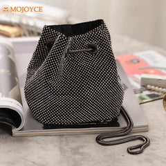 Rhinestone Women Handbags Diamond Bucket Shoulder Bag