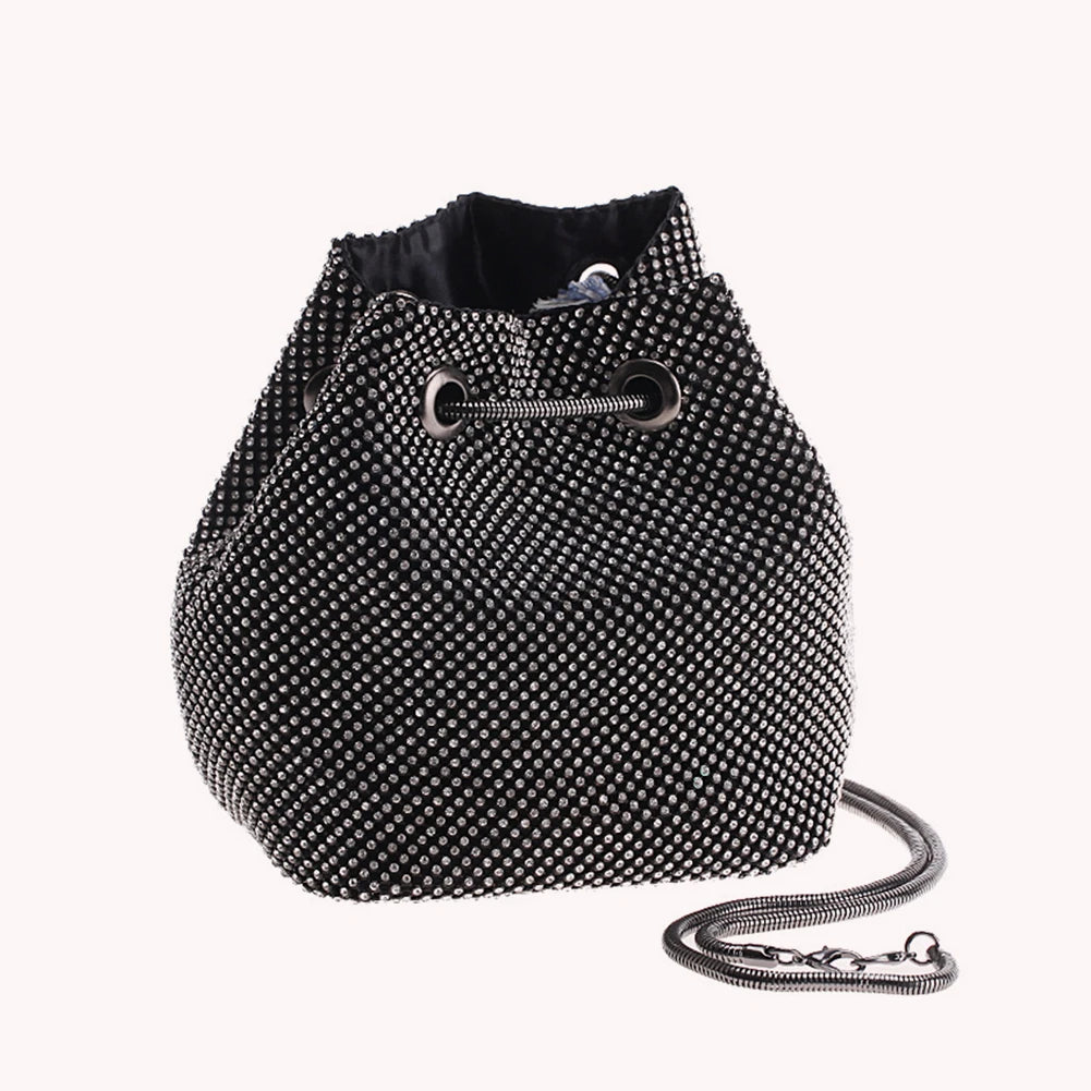 Rhinestone Women Handbags Diamond Bucket Shoulder Bag
