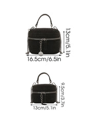 Rhinestone Box Sling Bag Women's Chain Shoulder Handbag