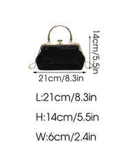 Silver Rhinestones Evening Clutch Crystal Dinner Party Wedding Purses Handbag