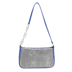 Rhinestones Shoulder Clutch Bag for Women PU Leather Evening Bag