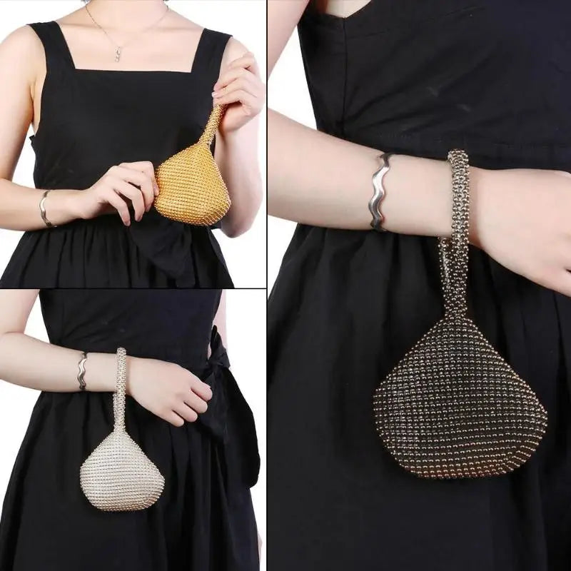 Metal Evening Clutch Bag Lady Diamond Handbag Wedding Bag