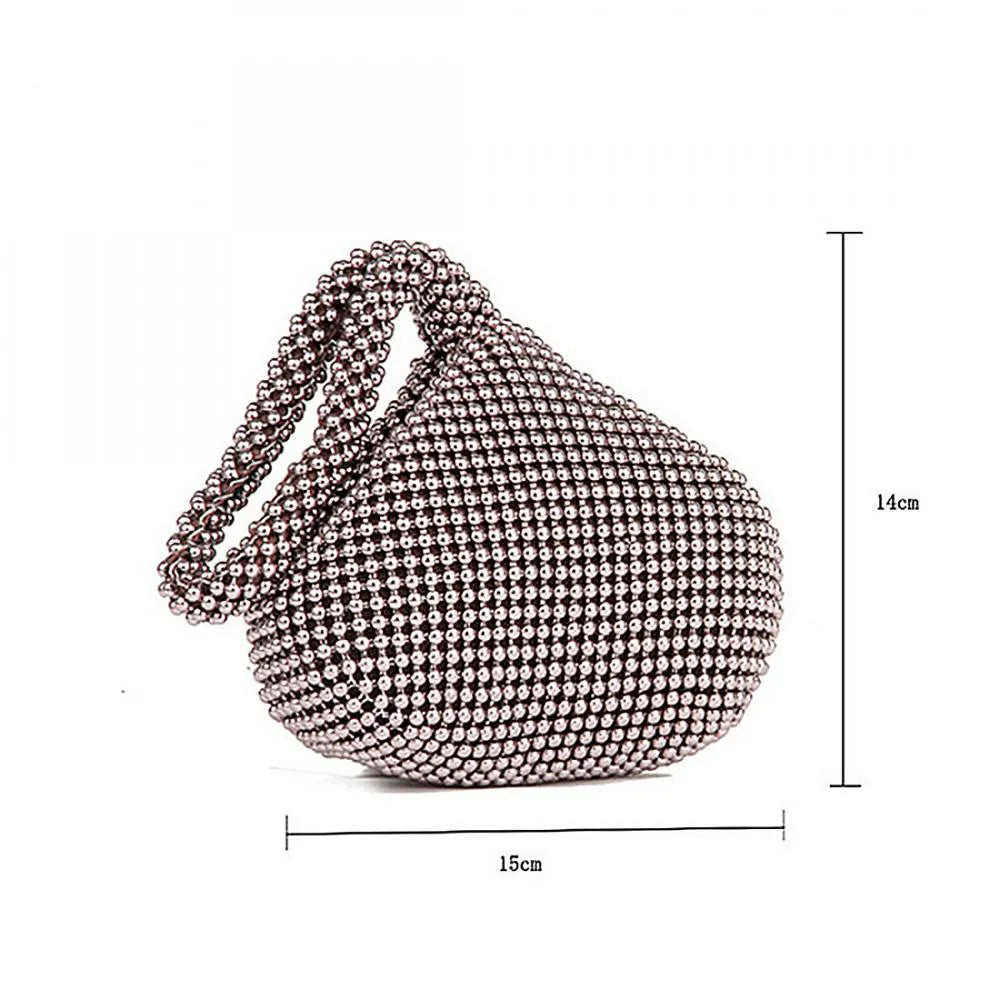 Metal Evening Clutch Bag Lady Diamond Handbag Wedding Bag