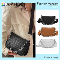 Embroidered Chain Shoulder Bag with Small Purse