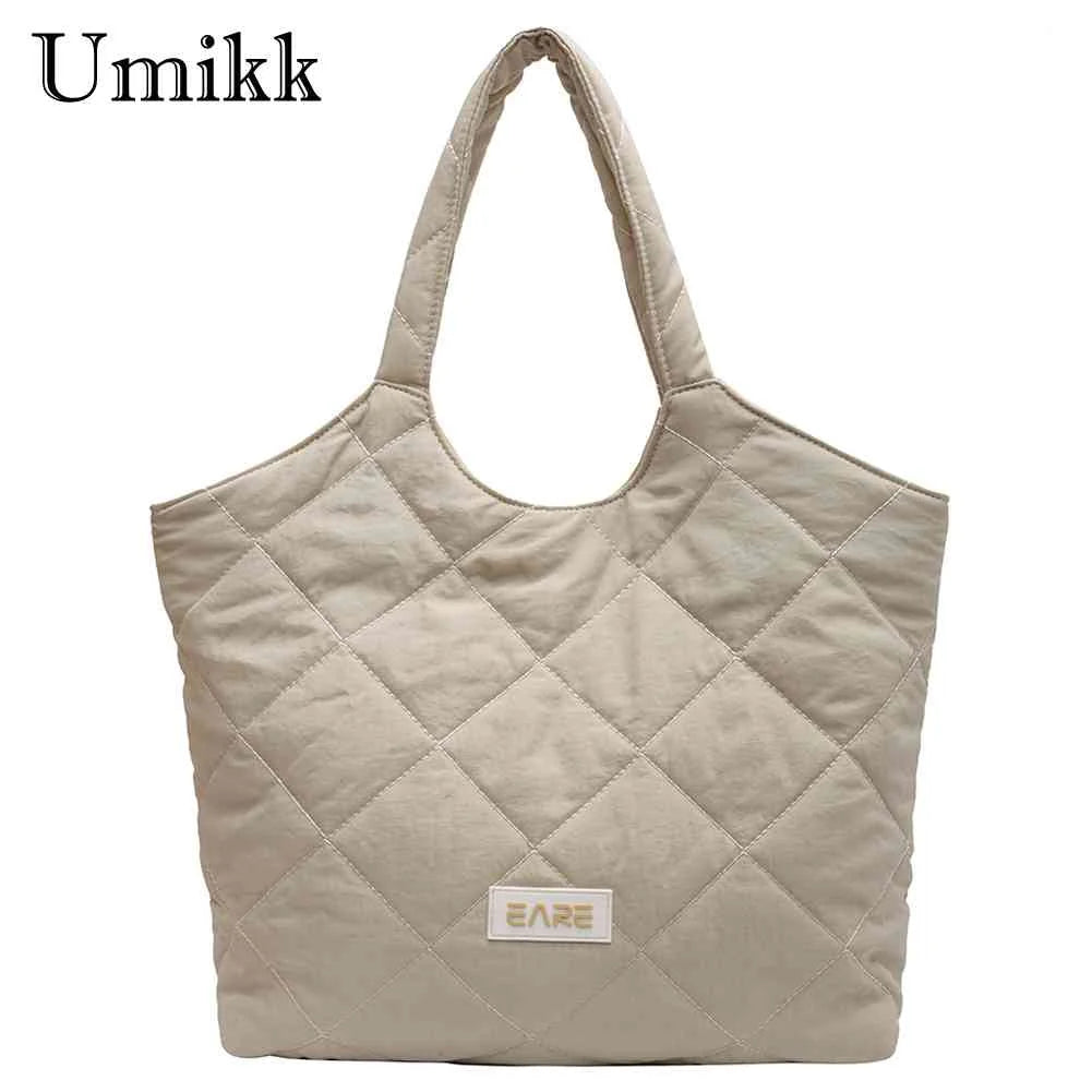 Rhombic Lattice Women Handbag Quilted Large Capacity Soft Casual Vintage