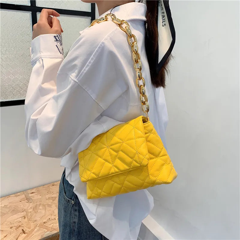 Rhombus Chain Small Women's Shoulder Bag Western Style Messenger Bag
