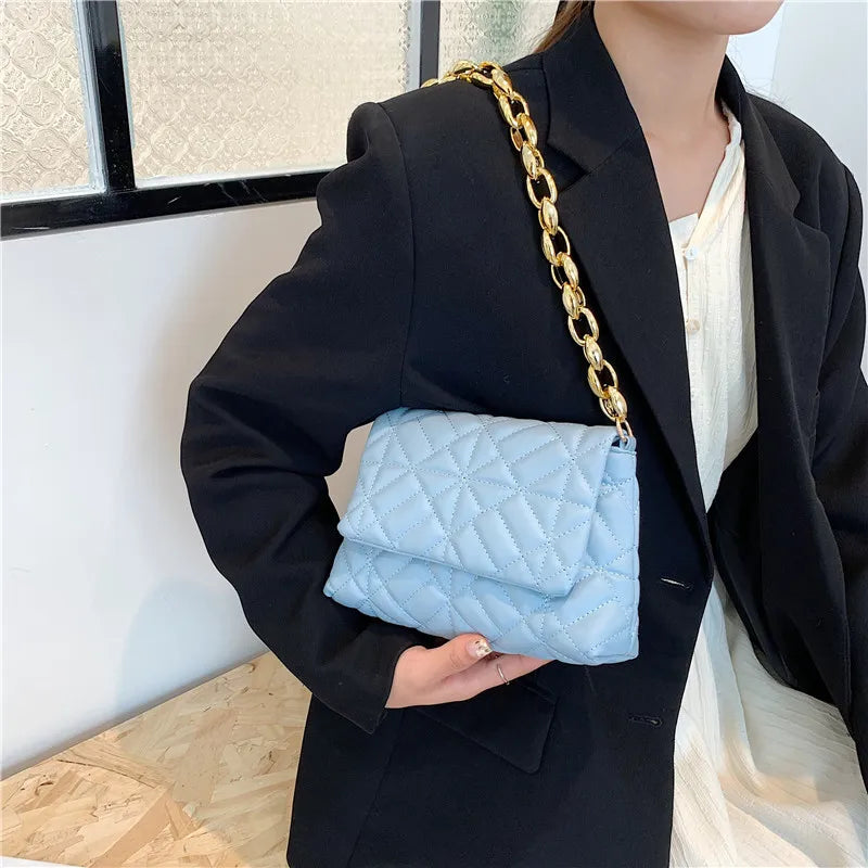 Rhombus Chain Small Women's Shoulder Bag Western Style Messenger Bag