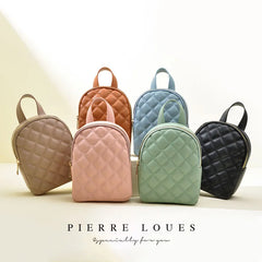 Rhombus Lattice Women Small Backpack Soft Pu Leather Female Backpack