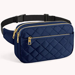 Rhombus Pattern Fanny Pack Multi-Pockets Messenger Bag