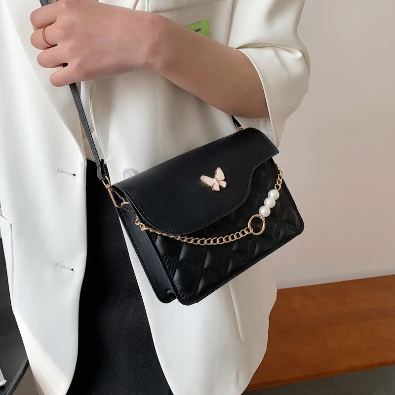 Rhombus Solid Handbag Retro Messenger Bag Casual Shoulder Small Square Bag