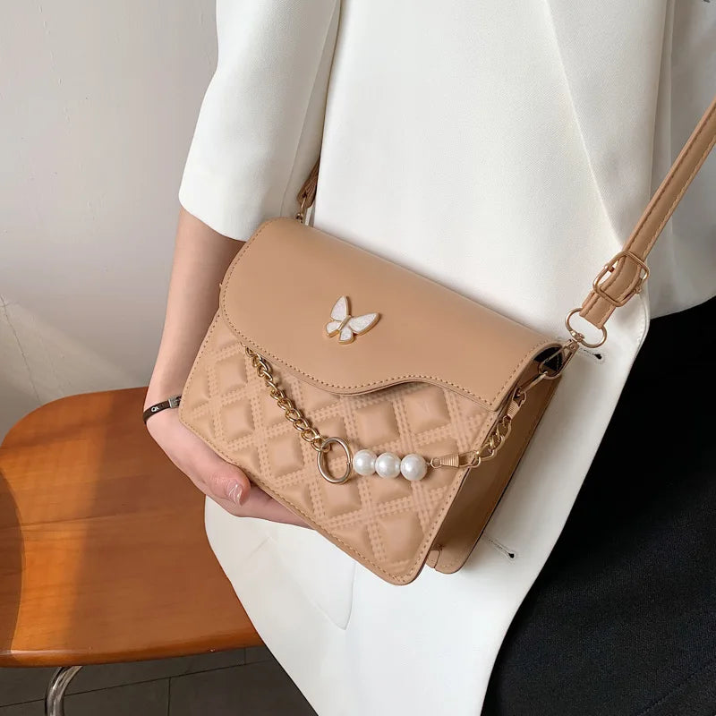 Rhombus Solid Handbag Retro Messenger Bag Casual Shoulder Small Square Bag