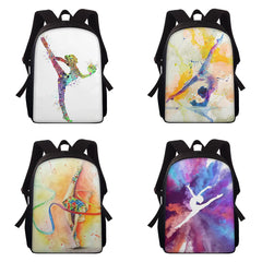 Rhythmic Gymnastics Print Backpack For Girls 15 Inch Backpacks For Women Kids Ba