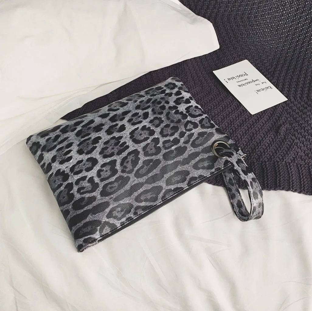 Leopard Crossbody Bag with Carbon Fiber Wallet