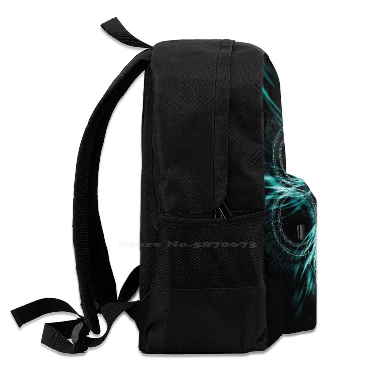 Geometric Blur School Bag Backpack Laptop 15 Inch Rings Graphics