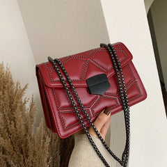 Rivet Chain Crossbody Bag for Women Shoulder Bag Lady Small Handbag