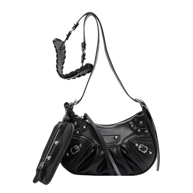 Rivets Armpit Shoulder Bag 2 Pcs/set