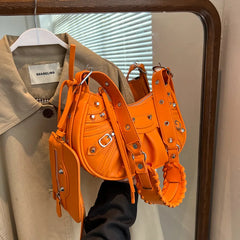 Rivets Armpit Shoulder Bag 2 Pcs/set