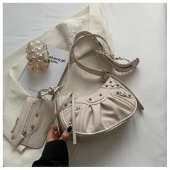 Rivets Armpit Shoulder Bag 2 Pcs/set