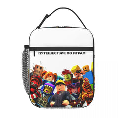 Robloxs Play Games Lunch Box Insulated Bag Leakproof Cooler for School Children