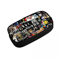 Rock Collage Pen Box Student School Anime Zipper Pen Bag