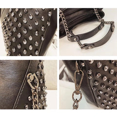 Rock Rivet Shoulder Bag Female Small Bags For Women Handbags Punk Handbag