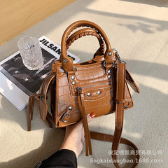 Rock Rivet Stone Pattern Shoulder Crossbody Bag for Women