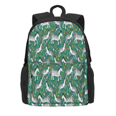 Rockin Rainbow Zebras On Green Backpacks Men's Backpacks Bags