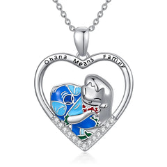 Ohana Means Family Stitch Pendant Necklace