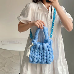 Acrylic Chain Crochet Bag for Women Chunky Knit Purse