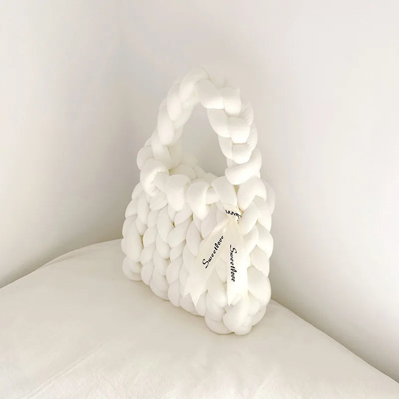 Acrylic Chain Crochet Bag for Women Chunky Knit Purse